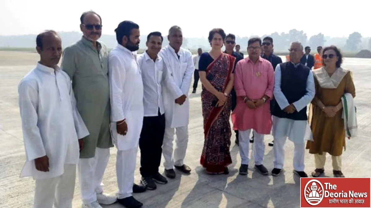 Priyanka Gandhi from Gorakhpur Airport