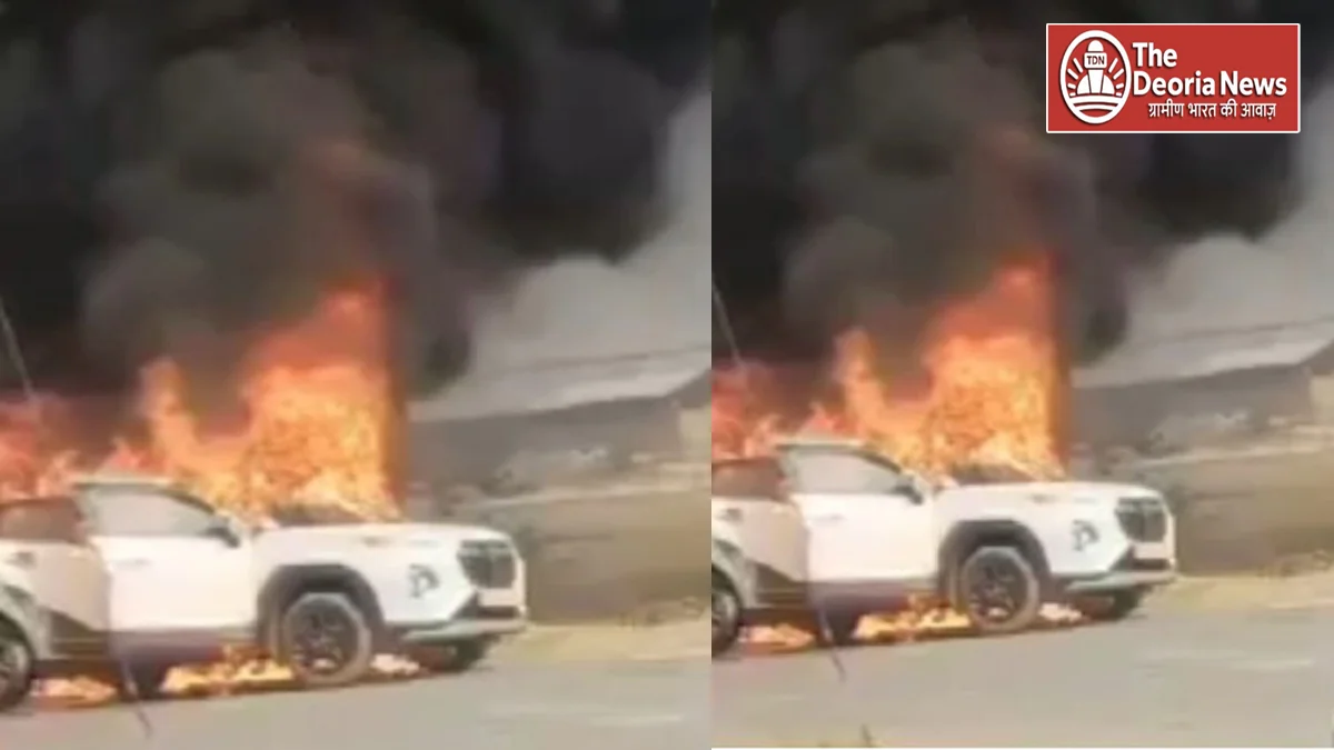 Hit into a moving car in Deoria